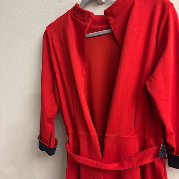 Boden Nerissa Ponte Midi Dress Red Navy size 12 - Picture 8 of 16